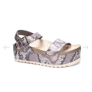 Snakeskin platform sandals
